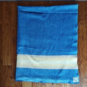 Pendleton Rainier Park Blanket 78x62 Queen Blue Wool Striped National Park Serie